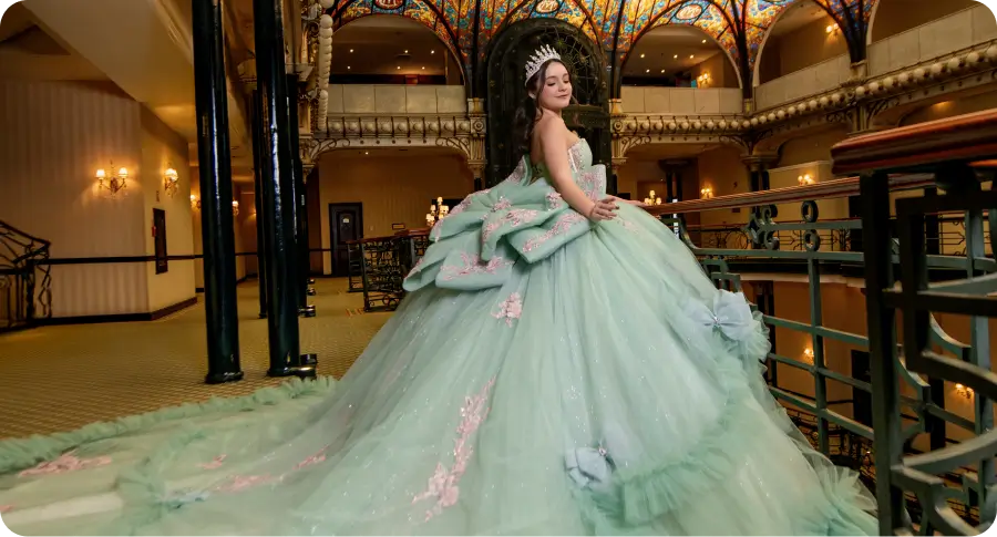 Vestidos de quinceañera verdes