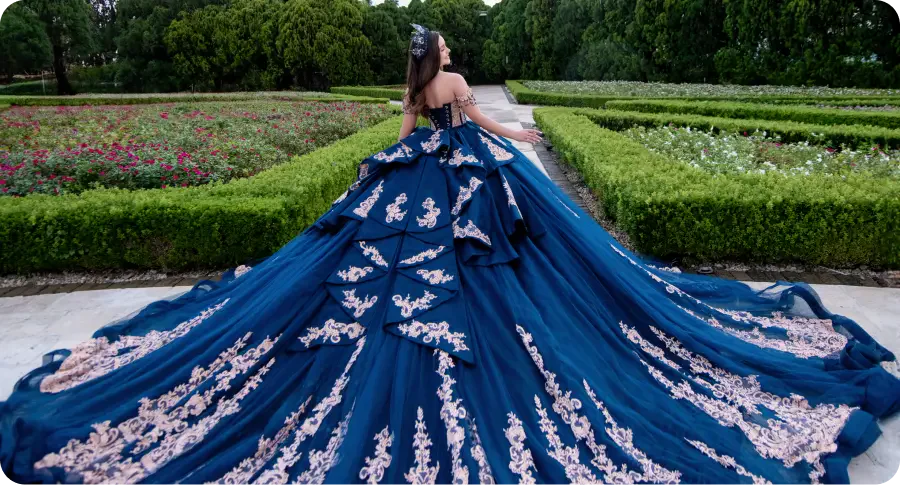 Vestidos de quinceañera azul marino
