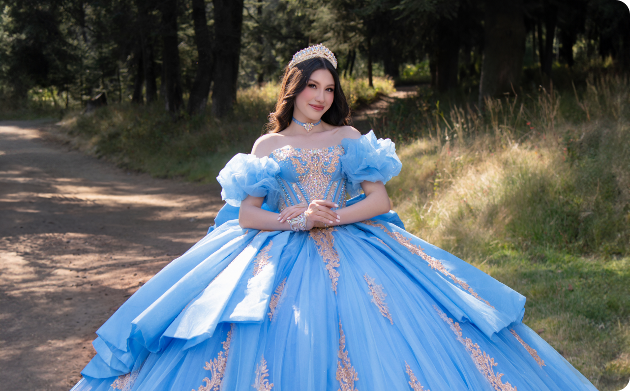 Vestido de XV en azules