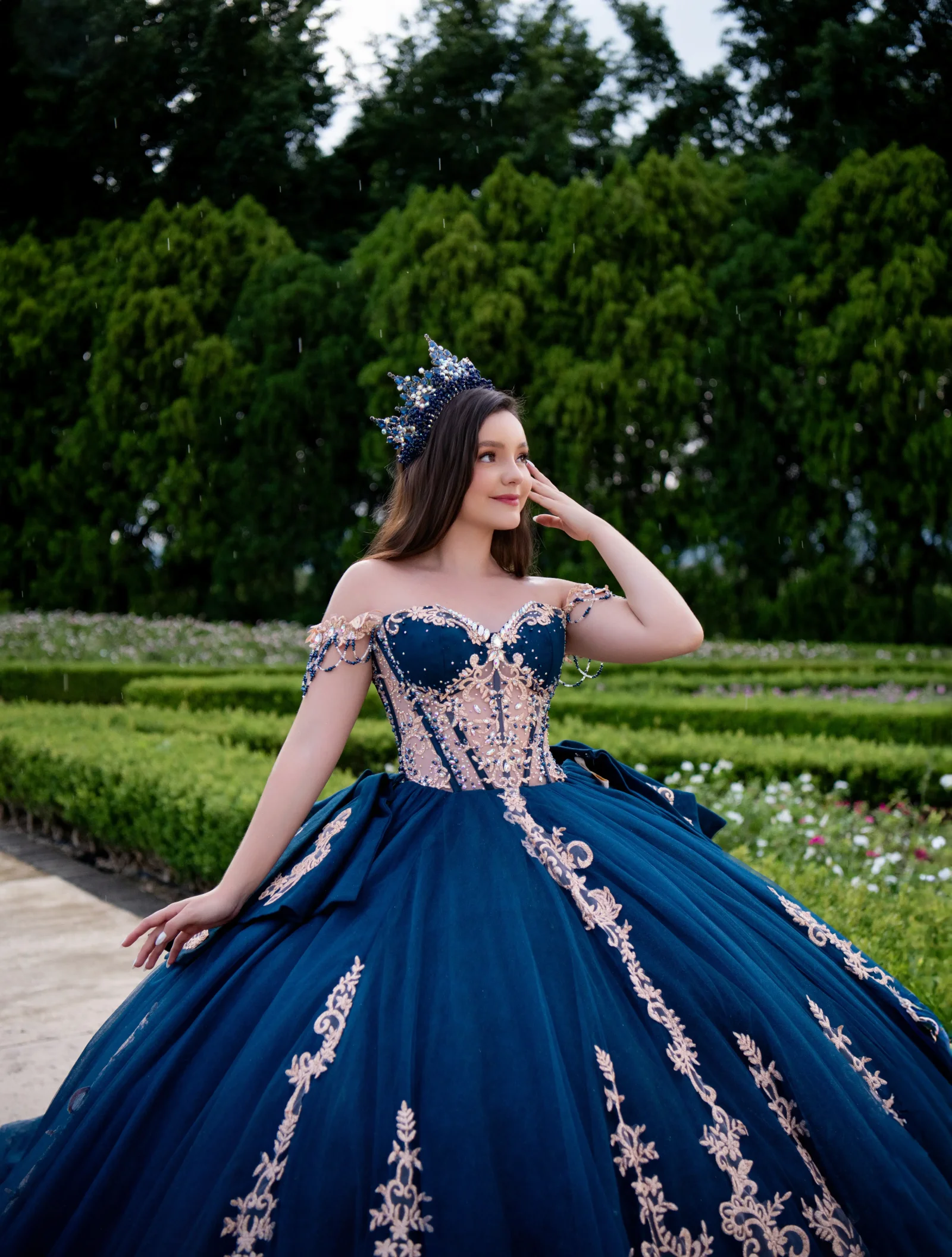 Vestido de XV en azul marino