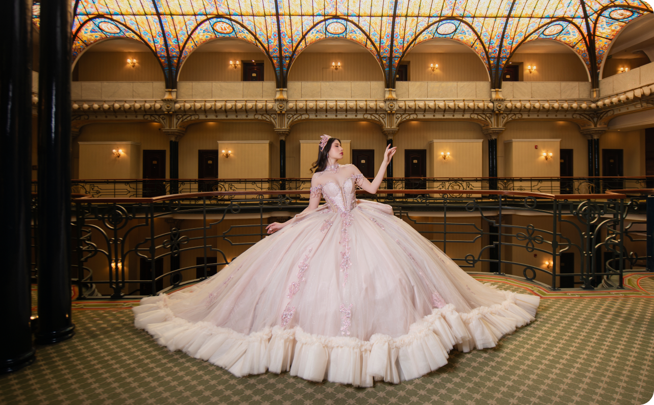 Vestido de XV en champagne