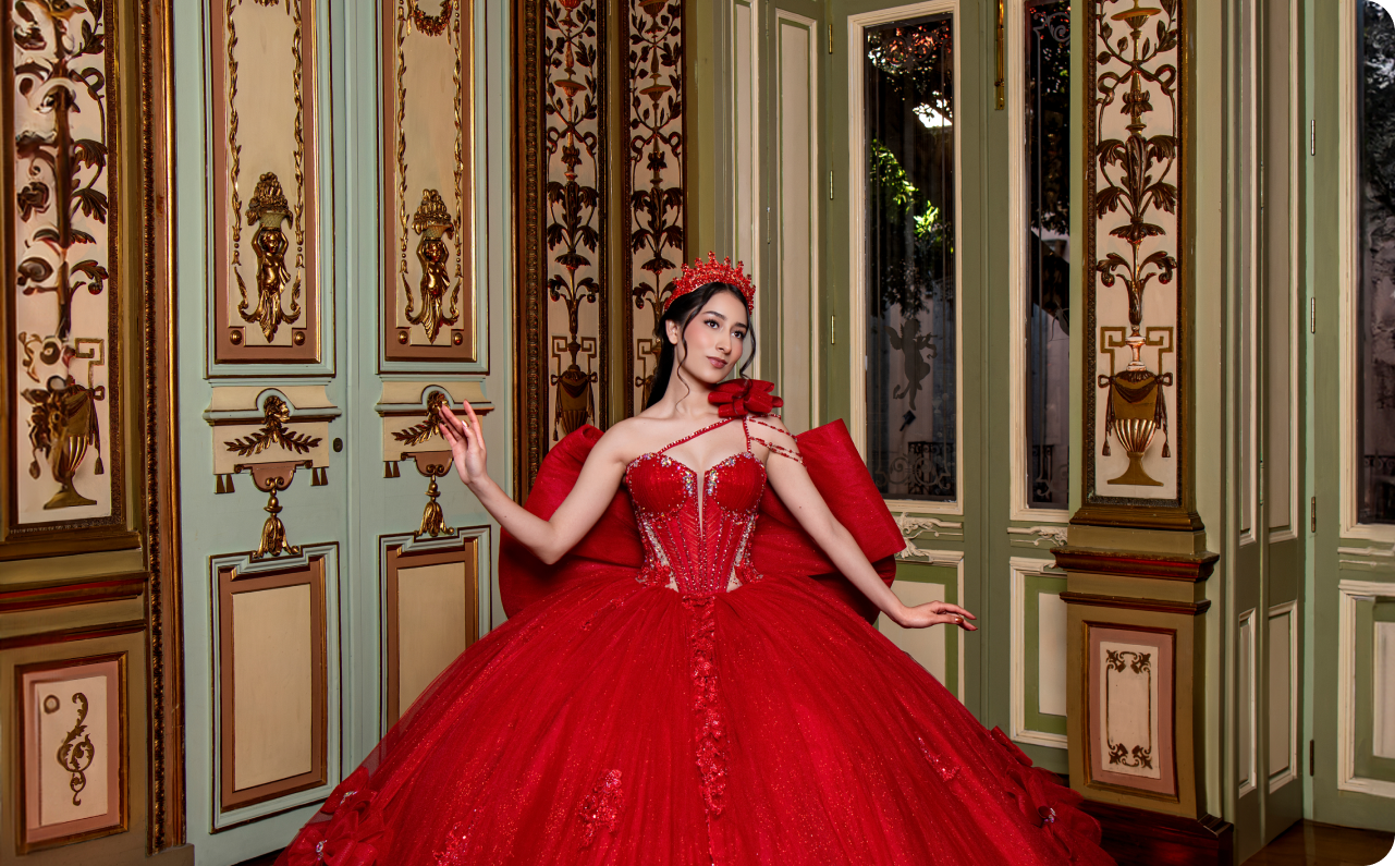 Vestido de XV en rojos